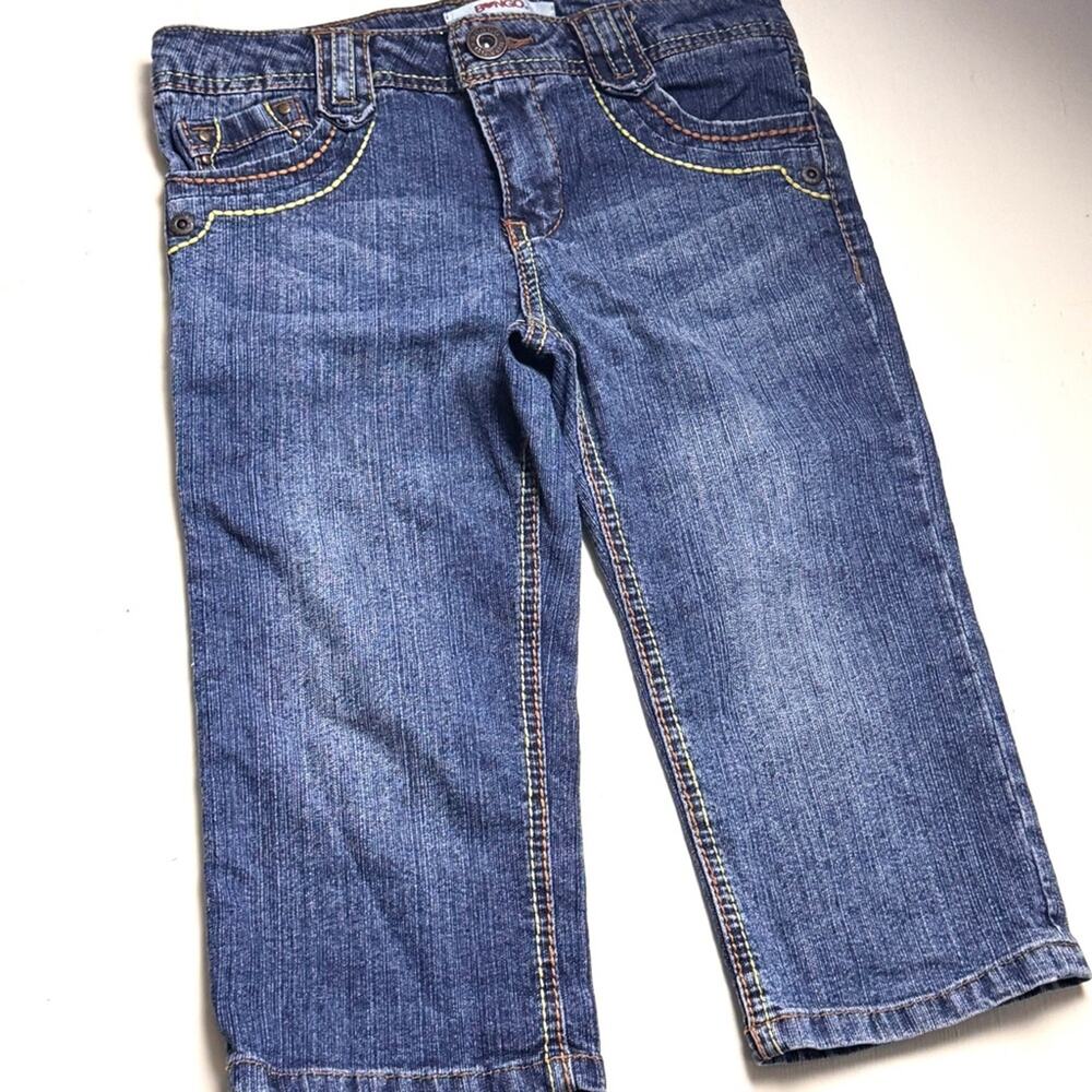Bongo Girl's Denim  Embellished Dark Wash Capri